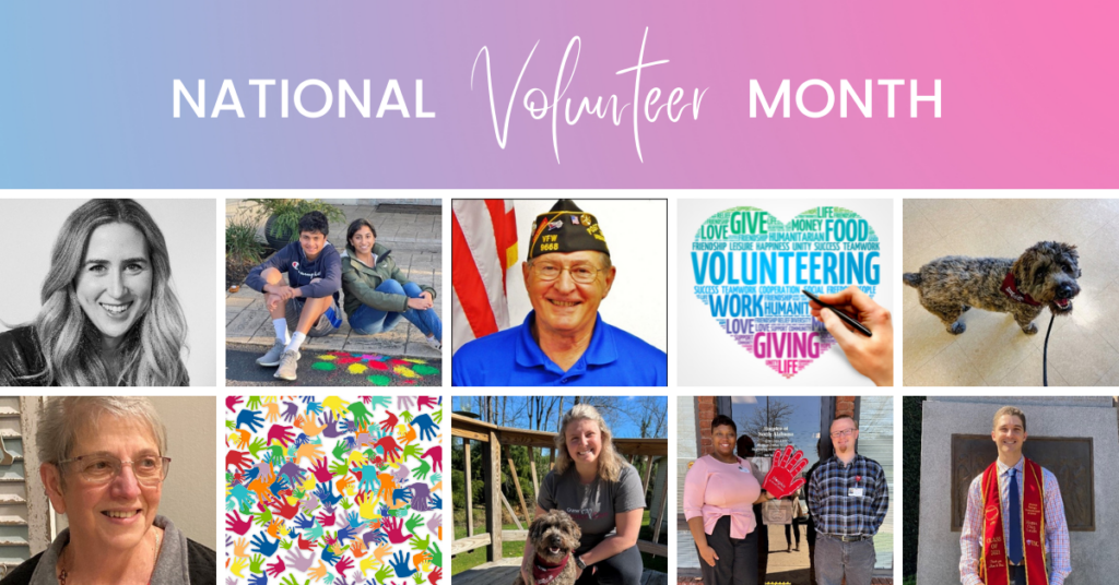 collage of volunteers
